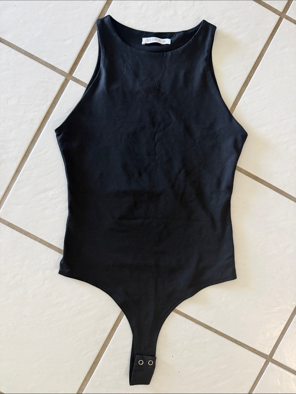 ReoRia Black High-Neck Tank Bodysuit